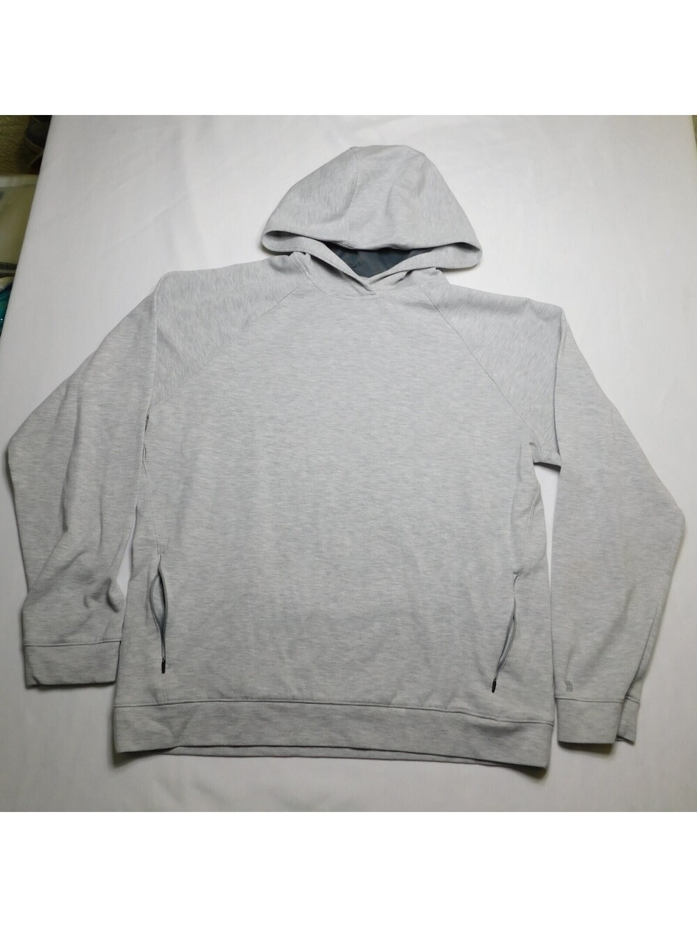 All In Motion Men's Size Large Gray Pullover Hoodie Zipper Pockets Athletic L